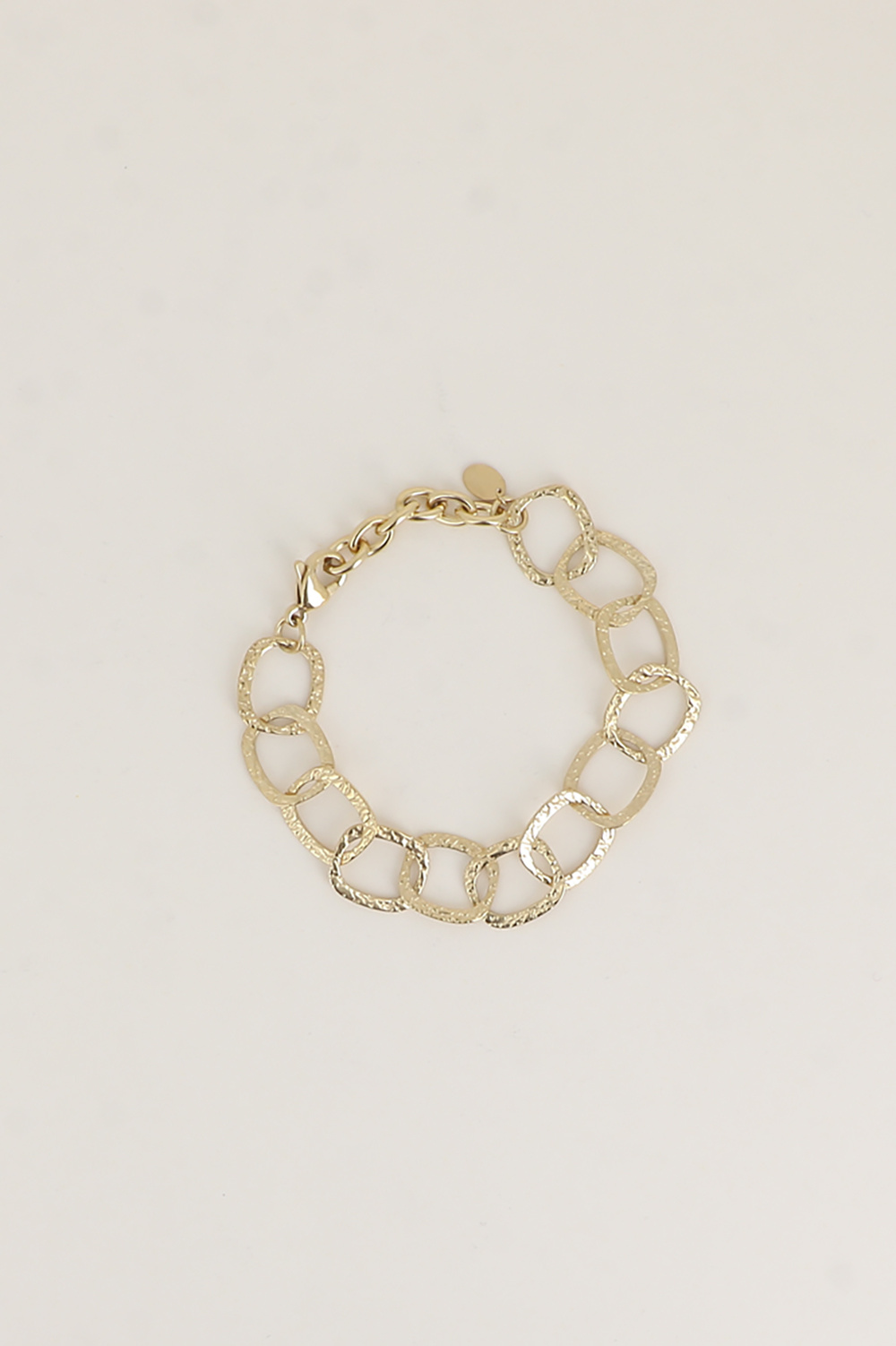 Mayorista Bohm - Pulsera - cadena de grandes eslabones cuadrados texturizados