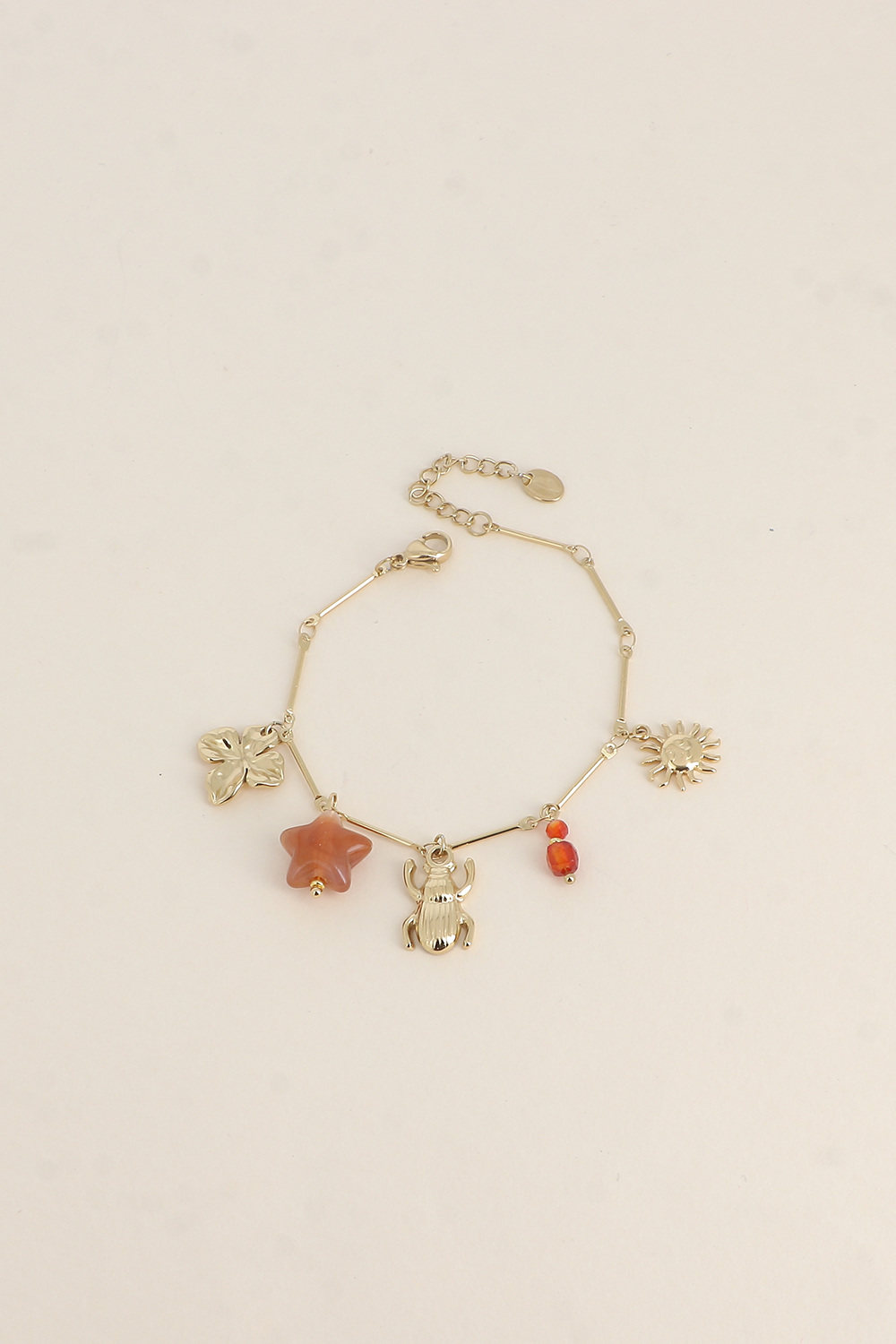Großhändler Bohm - Armband - Blume, Harzstern, Natursteine, Käfer, Sonne