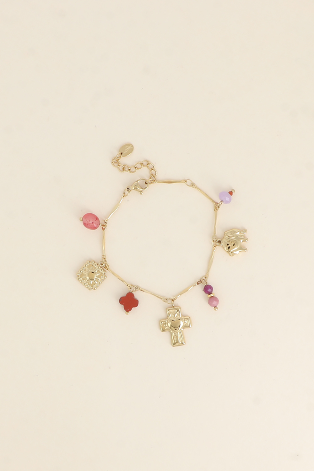 Wholesaler Bohm - Bracelet - natural stones, sun, clover, elephant
