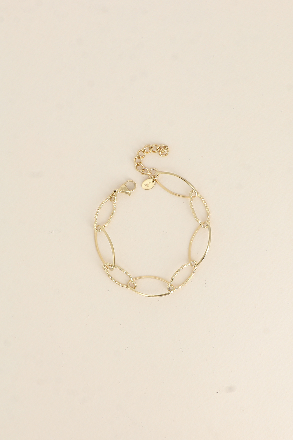 Grossiste Bohm - Bracelet - maillons alternés ovales dentelés et lisses