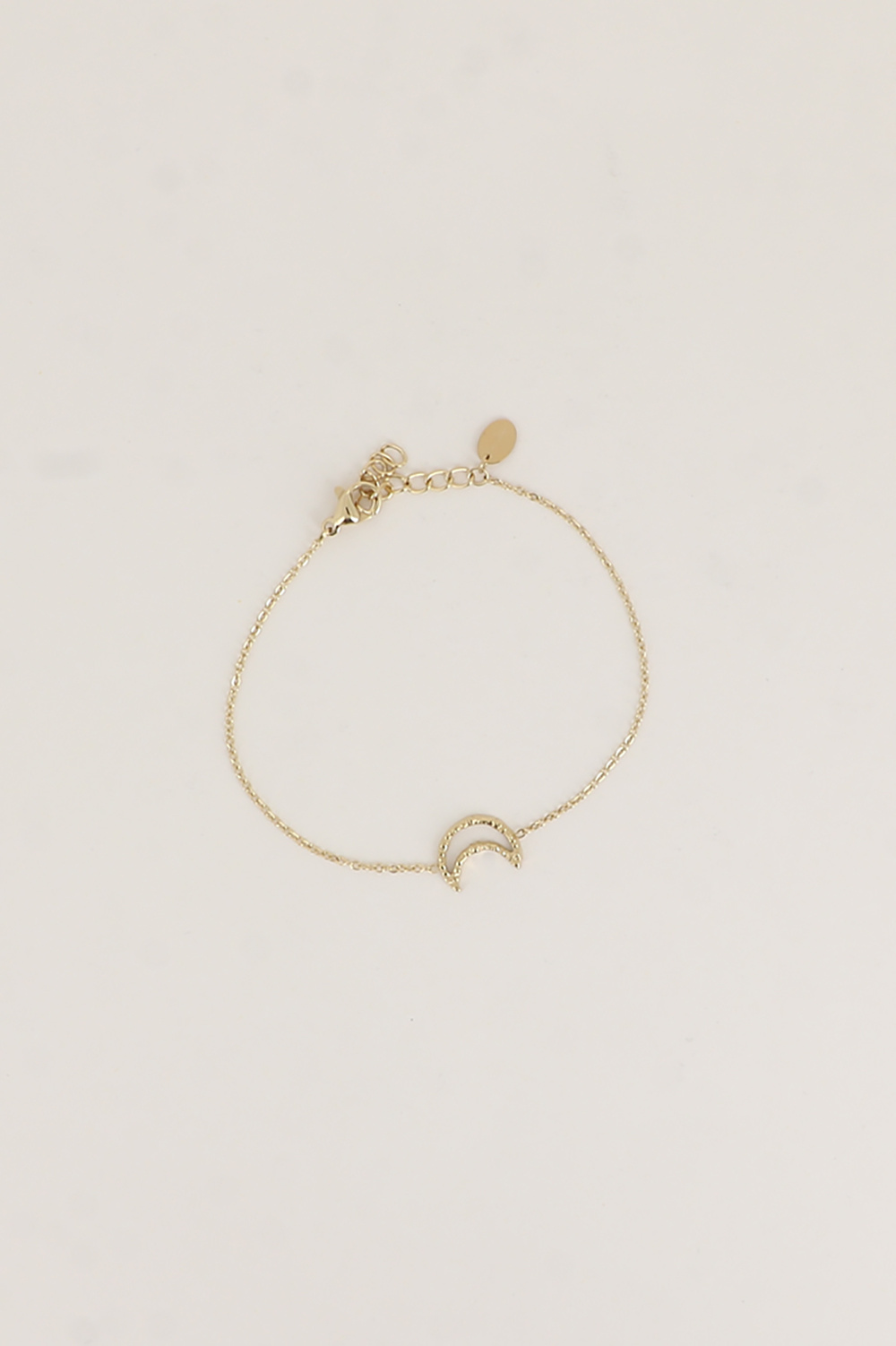 Mayorista Bohm - Pulsera - luna creciente texturizada y calada