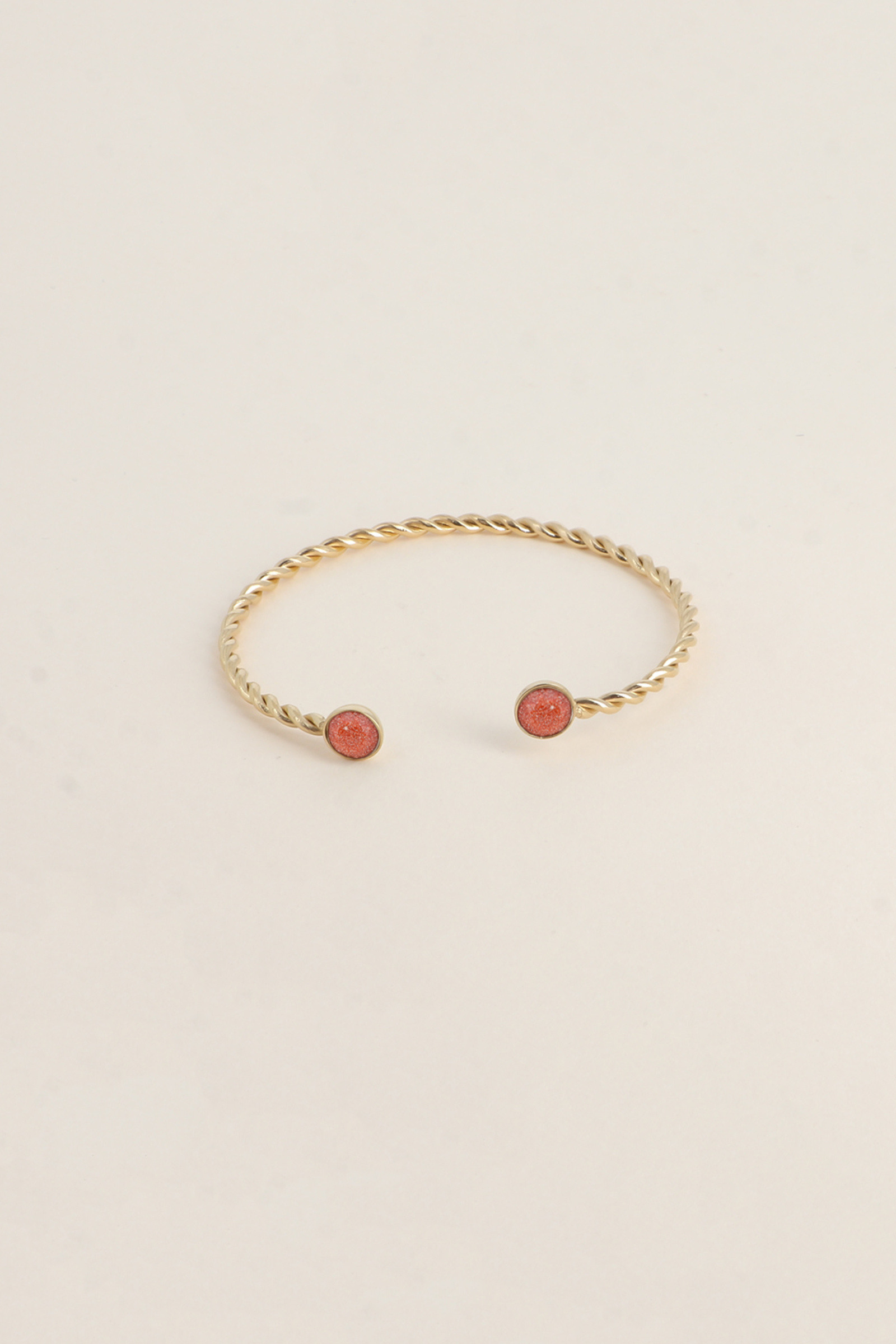 Wholesaler Bohm - Jonc Dalino Stone - twisted ring and natural stones