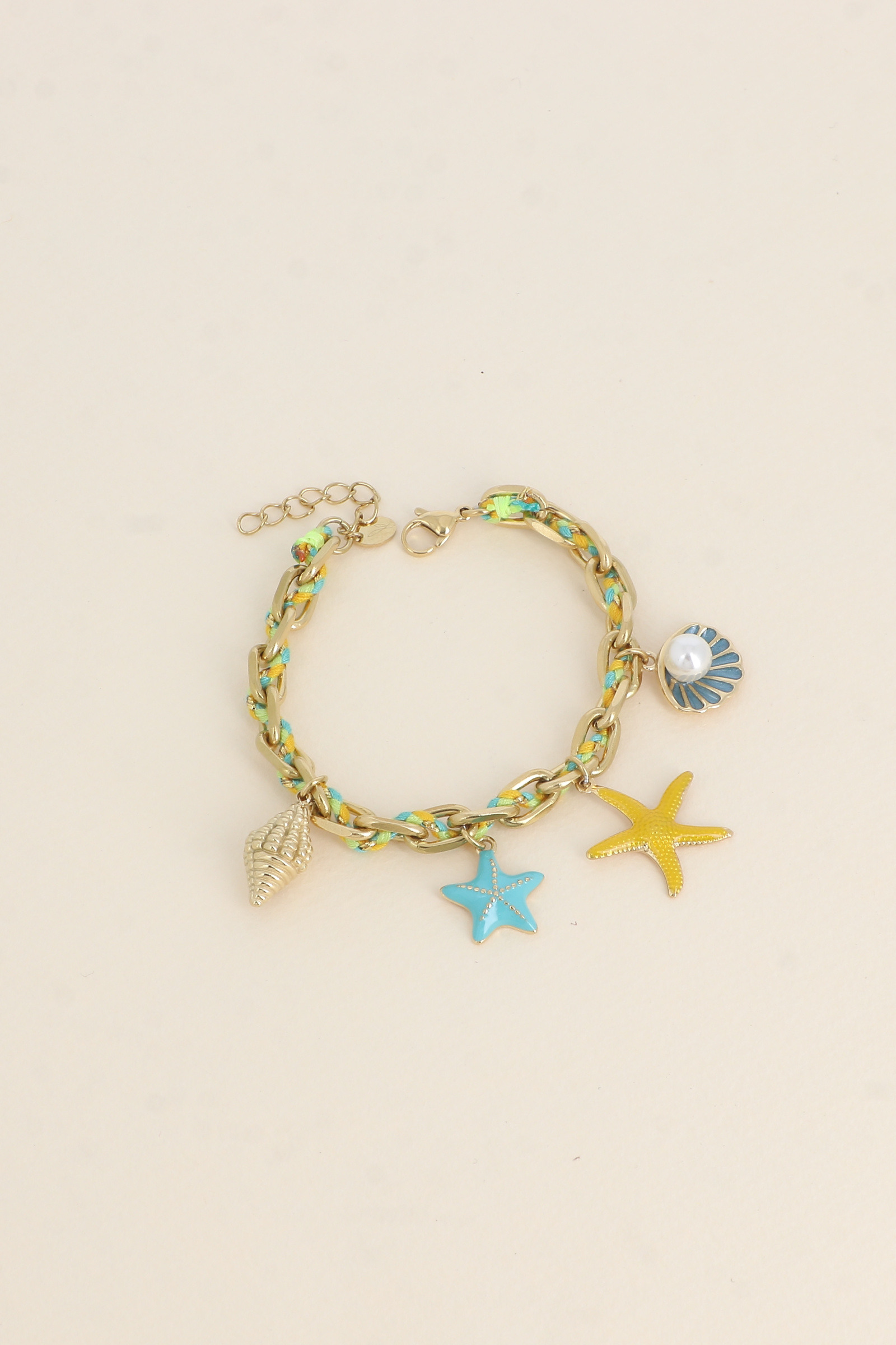 Grossiste Bohm - Bracelet - pampilles marins (coquillages, étoiles de mer) en émail