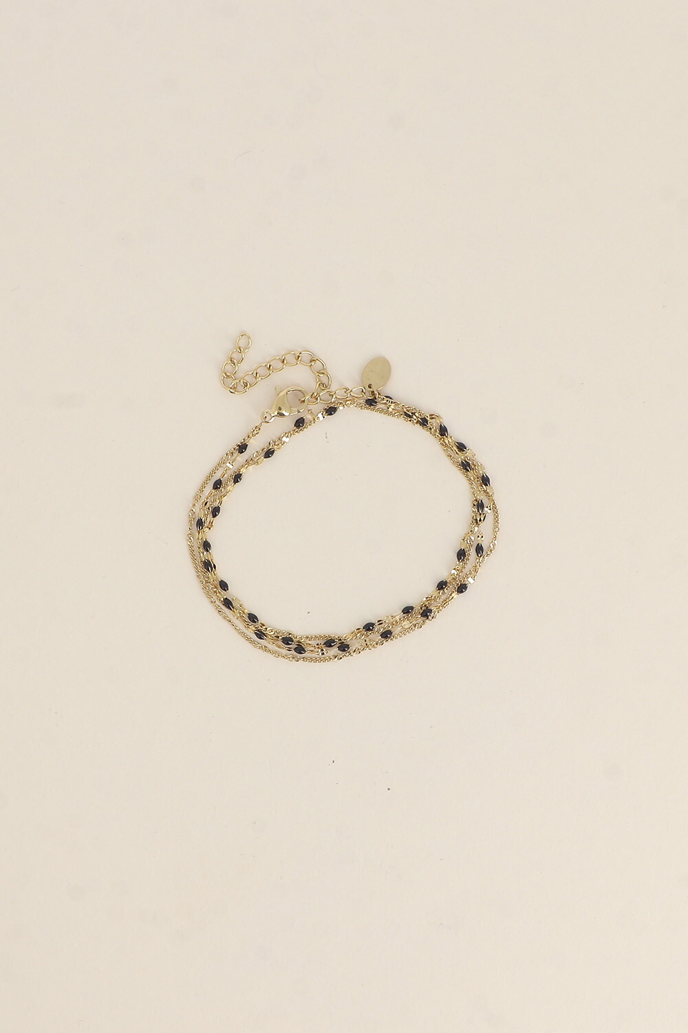 Grossiste Bohm - Choker/Bracelet 2 tours - maille grain de café aux touches émaillées et maille forçat