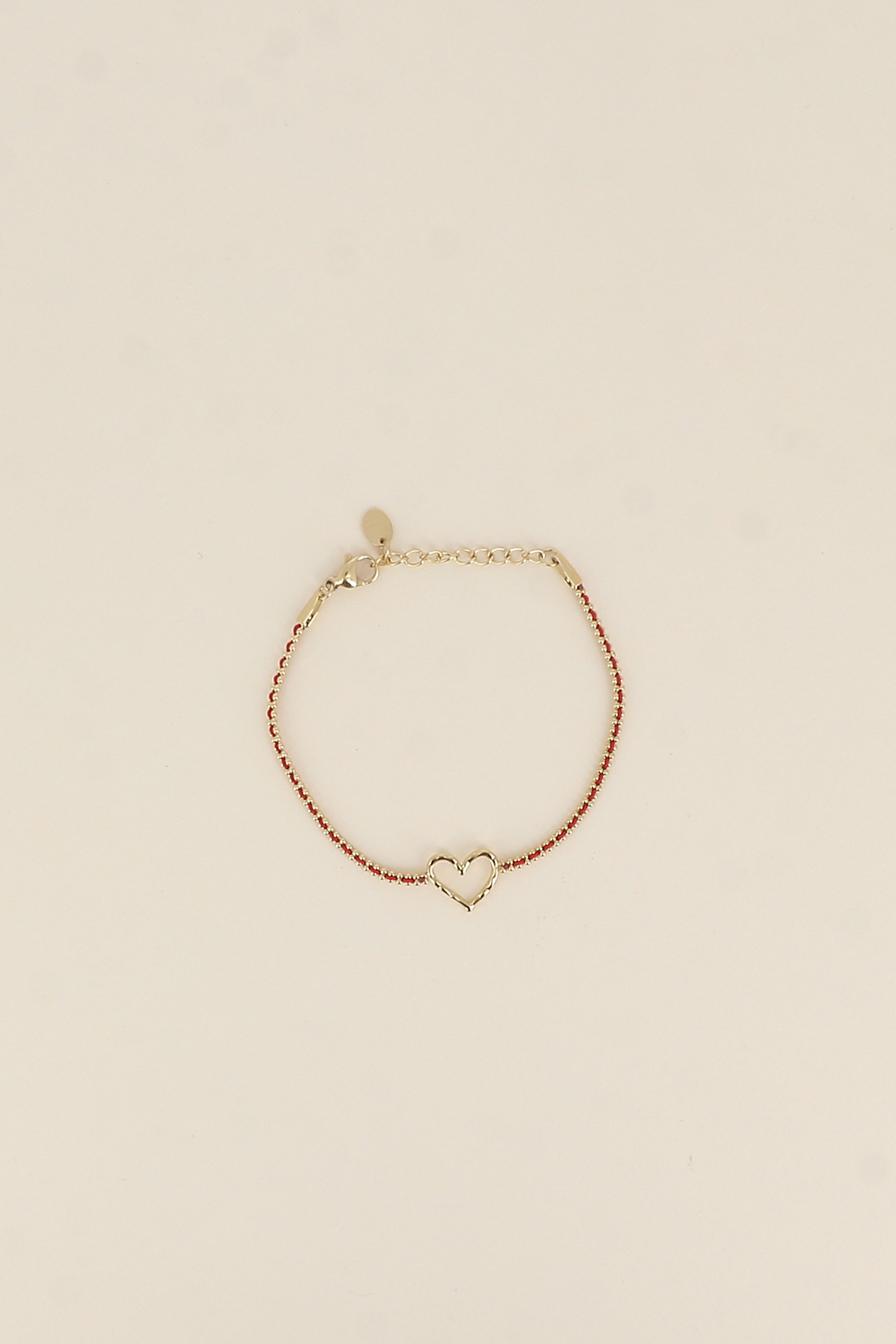 Mayorista Bohm - Pulsera - hilo trenzado, colgante de corazón calado
