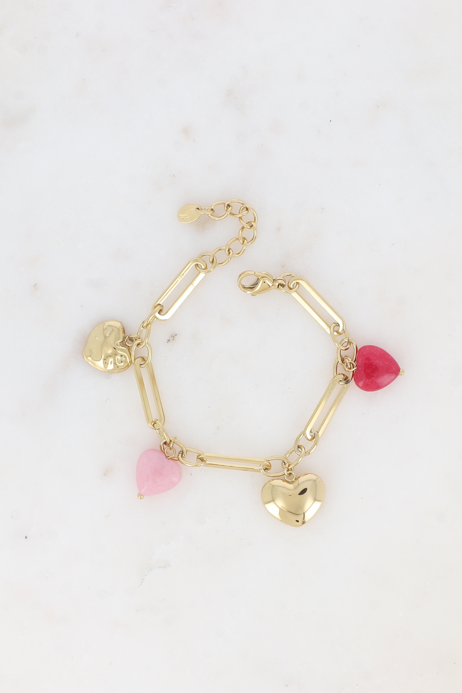 Grossiste Bohm - Bracelet - multi coeur en pierre naturelle