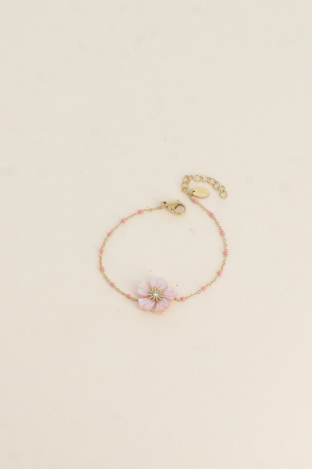 Grossiste Bohm - Bracelet - chaîne émaillée et fleur nacrée
