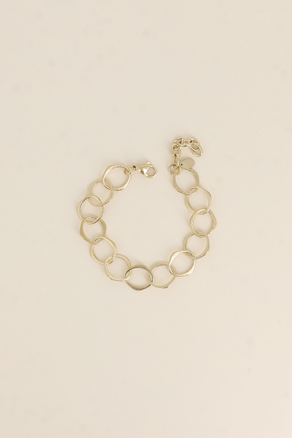 Mayorista Bohm - Pulsera - cadena de grandes eslabones ovalados con acabado mate cepillado