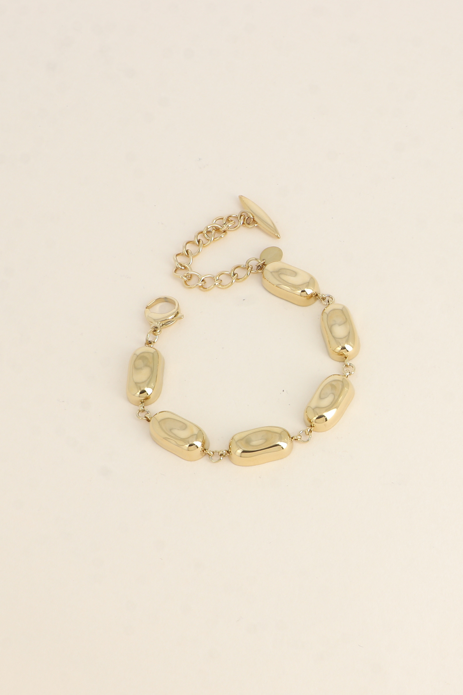 Grossiste Bohm - Bracelet Eryndis - maillons rectangulaires incurvés et martelés