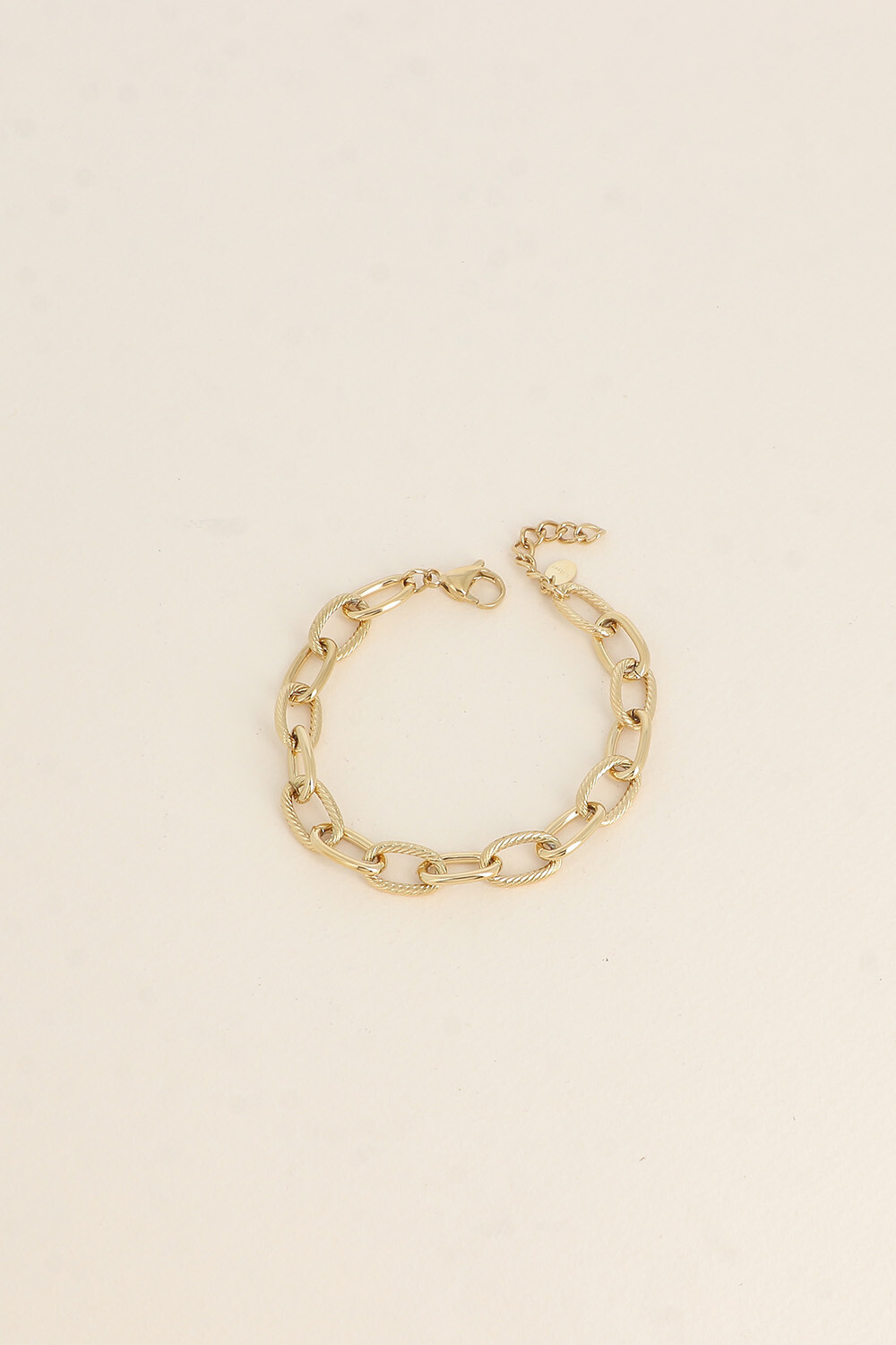 Grossiste Bohm - Bracelet - maille aux anneaux ovales lisses et torsadés