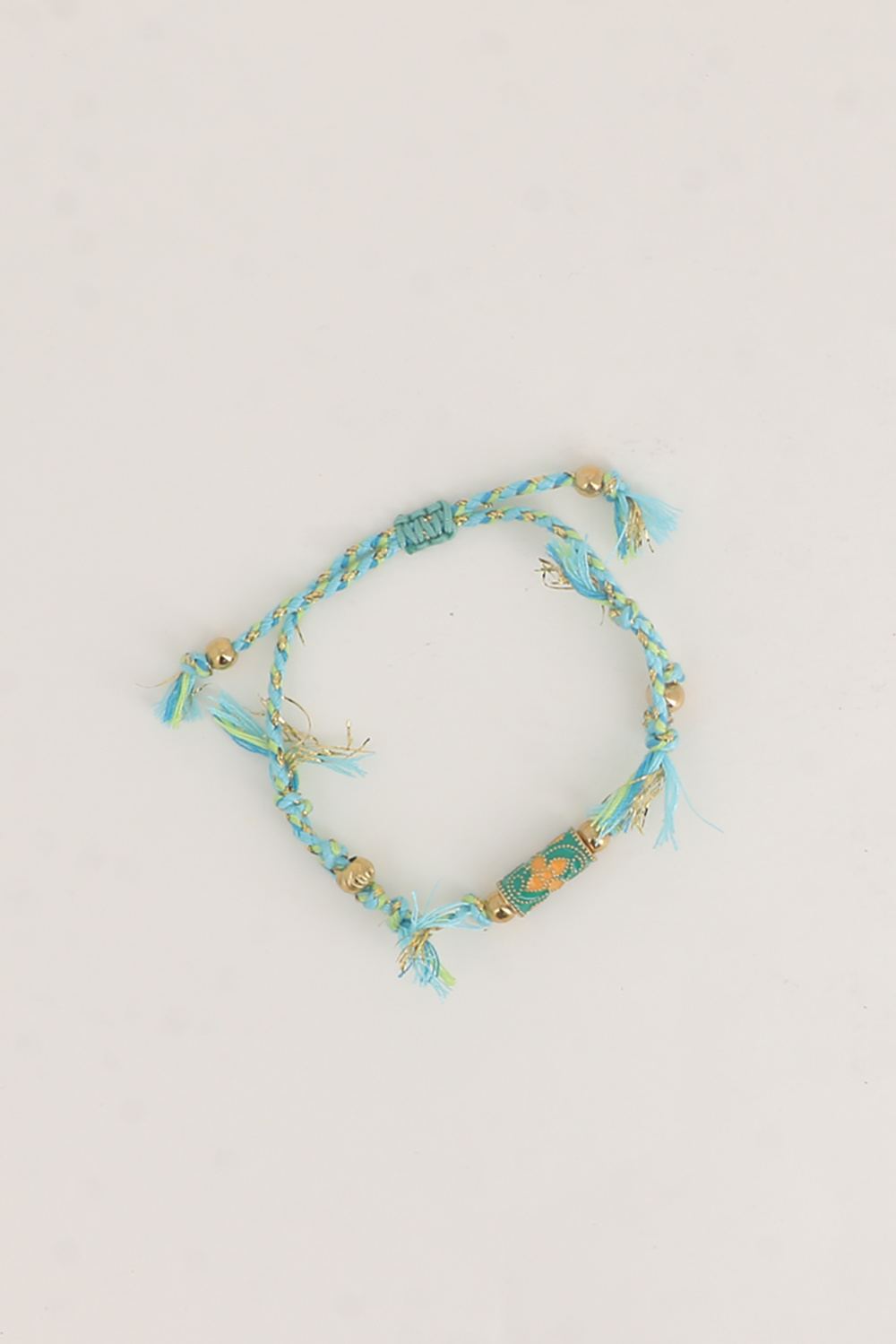 Wholesaler Bohm - Cord bracelet - floral enamel tube bead