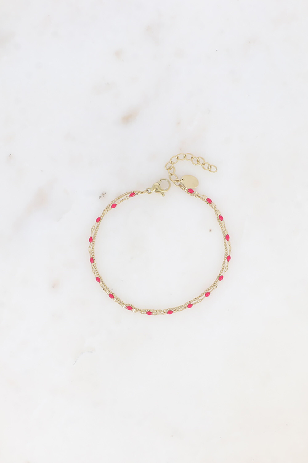 Grossista Bohm - Bracciale a 2 fili - chicco di caffè smaltato e maglia carcerata