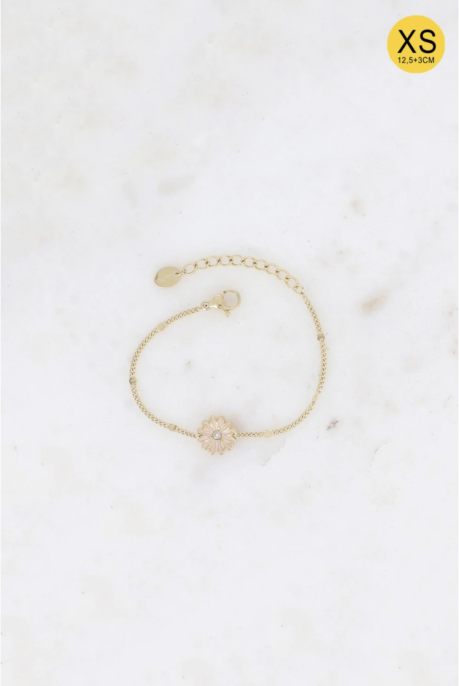 Grossiste Bohm - Bracelet Aloysia XS - marguerite aux pétales émaillées et oxyde de zirconium