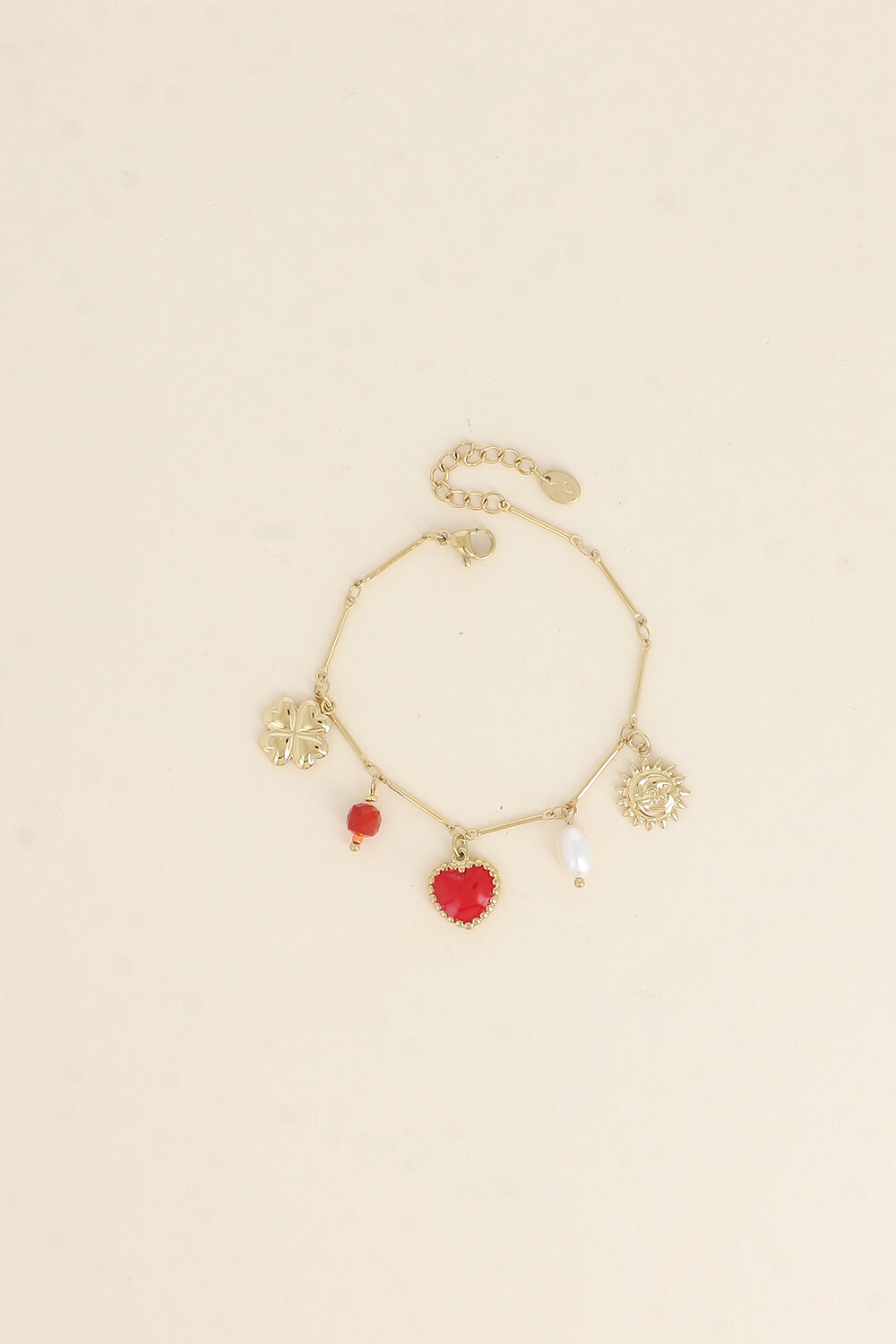 Grossiste Bohm - Bracelet - éclipse, coeur en émail, trèfle, perles et perle d'eau douce