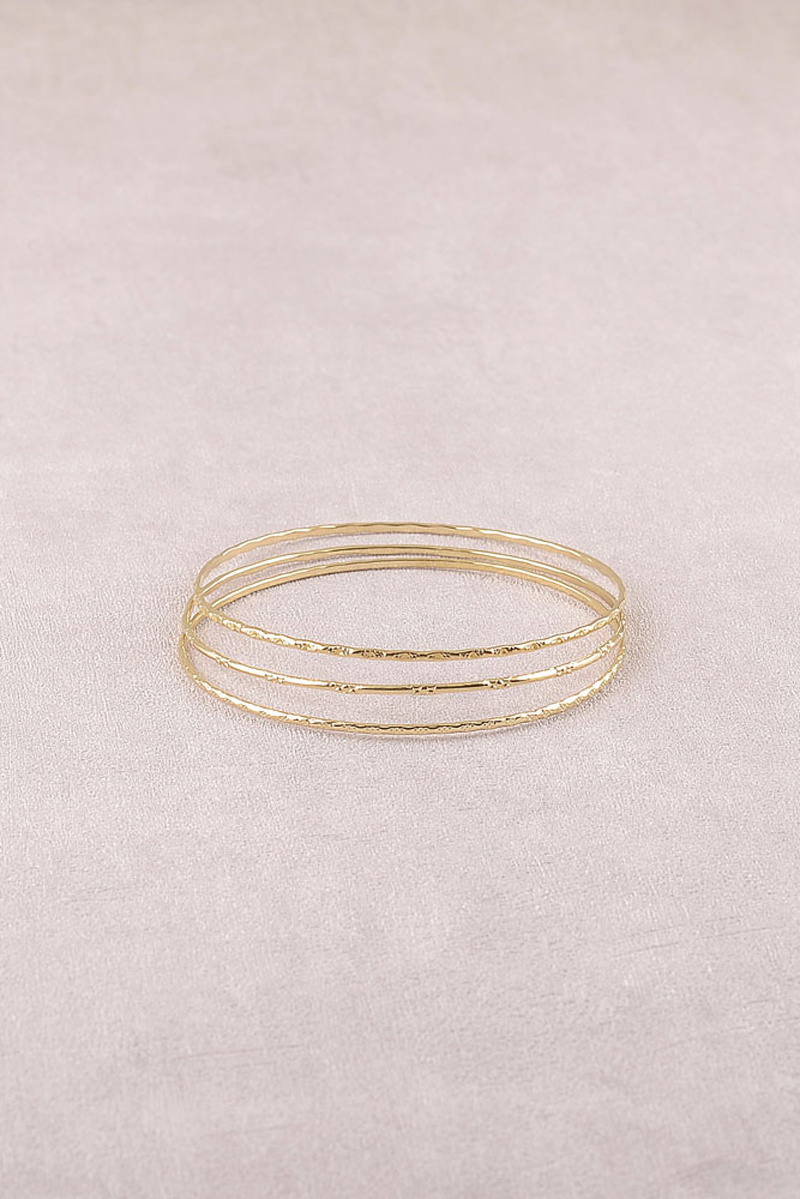 Wholesaler Bohm - Set of 3 bangles - simple, thin, textured 65mm