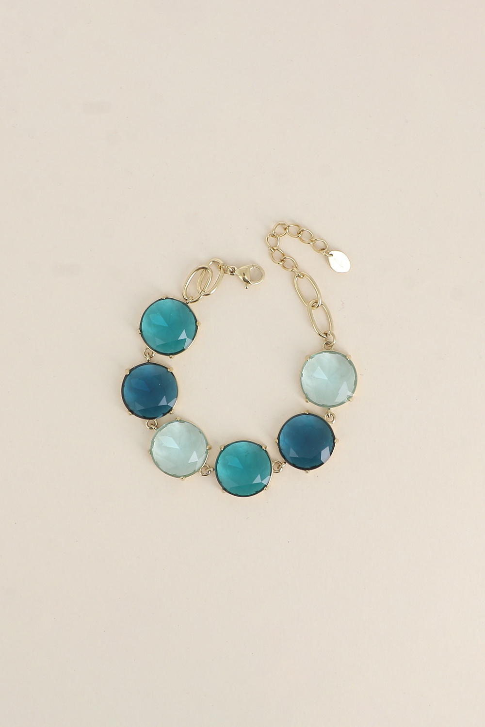 Grossiste Bohm - Bracelet - 6 cristaux ronds plats