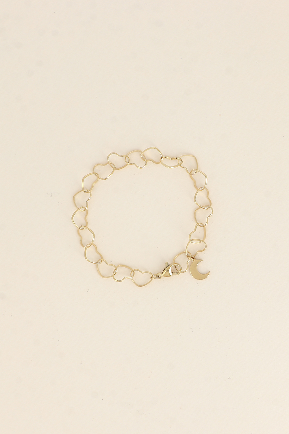 Grossiste Bohm - Bracelet - maillons coeurs et pendentif lune