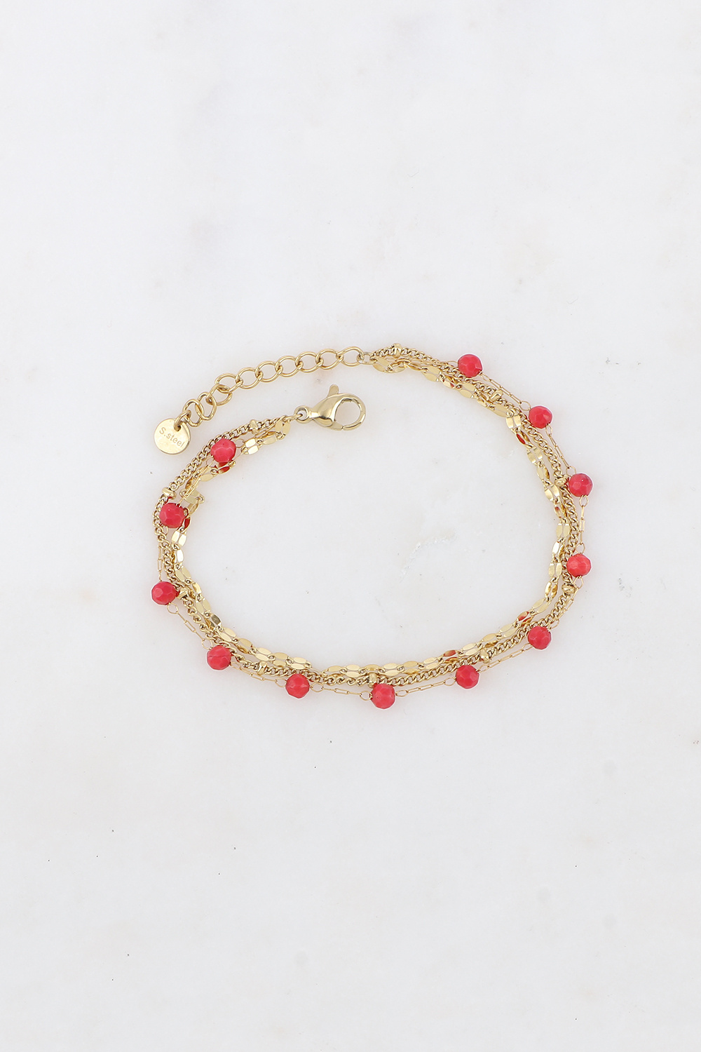 Wholesaler Ikita Paris - Triple strand bracelet with natural stones IKS1321B0600