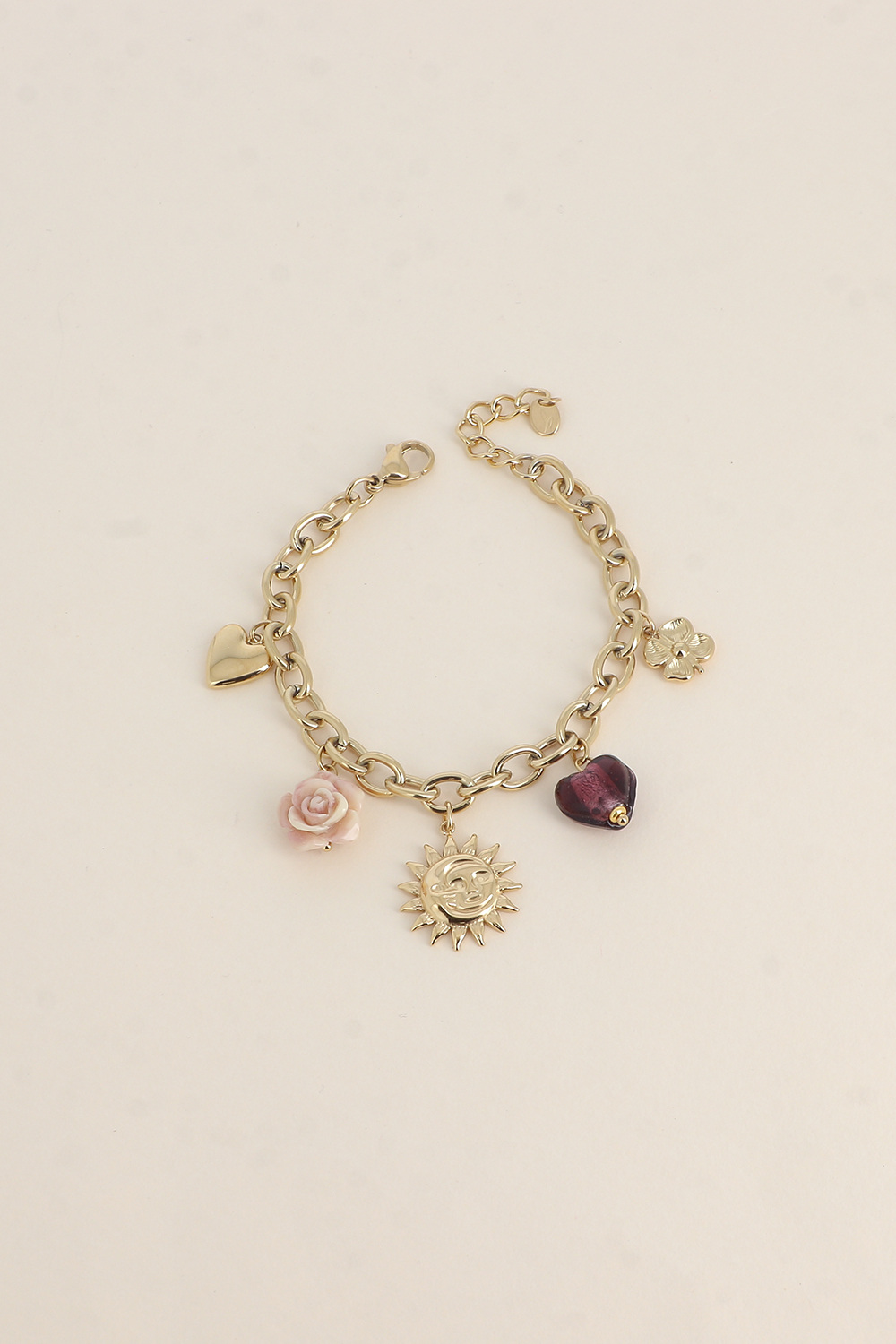 Großhändler Bohm - Armband - Herz, Eclipse, Keramikblume, Harzherz, Blume