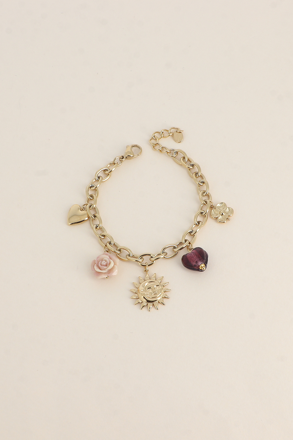 Grossiste Bohm - Bracelet - coeur, éclipse, fleur en céramique, coeur en résine, fleur