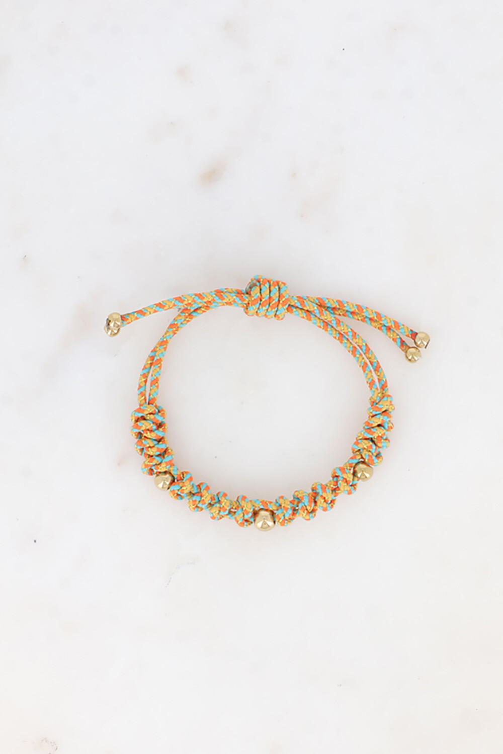 Grossista Bohm - Bracciale scorrevole sul cordone - Pattern intrecciato e perle in acciaio