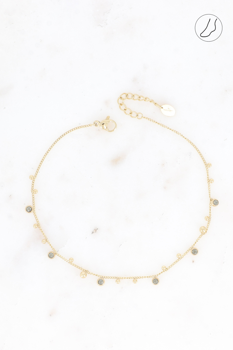 Großhändler Bohm - Knöchelarmband – Kugeln und geschliffene Kristalle