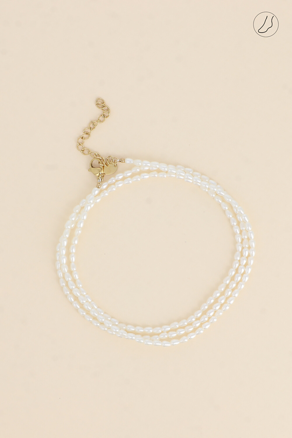 Grossista Bohm - Bracciale a 3 giri / collana Hanae - perle ovali in resina bianca