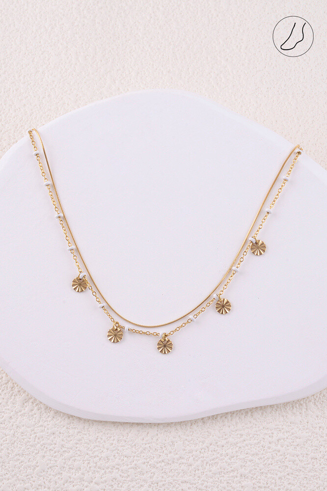 Wholesaler Bohm - Snake and mesh mesh pearl with enamel balls and textured pampilles