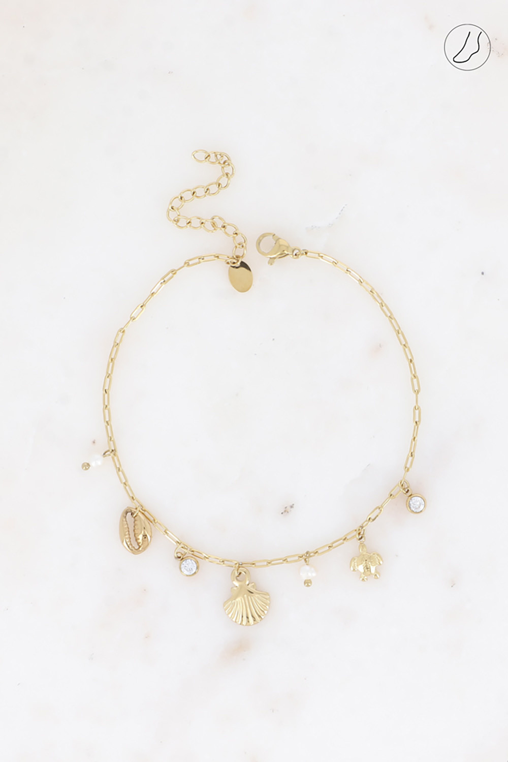 Grossiste Bohm - Chevillère - coquillage, cauri, tortue, perles d'eau douce et cristal