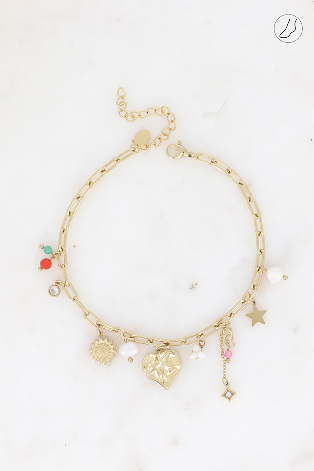 Grossiste Bohm - Chevillère - coeur, fleur, étoiles, perles d'eau douce et cristaux