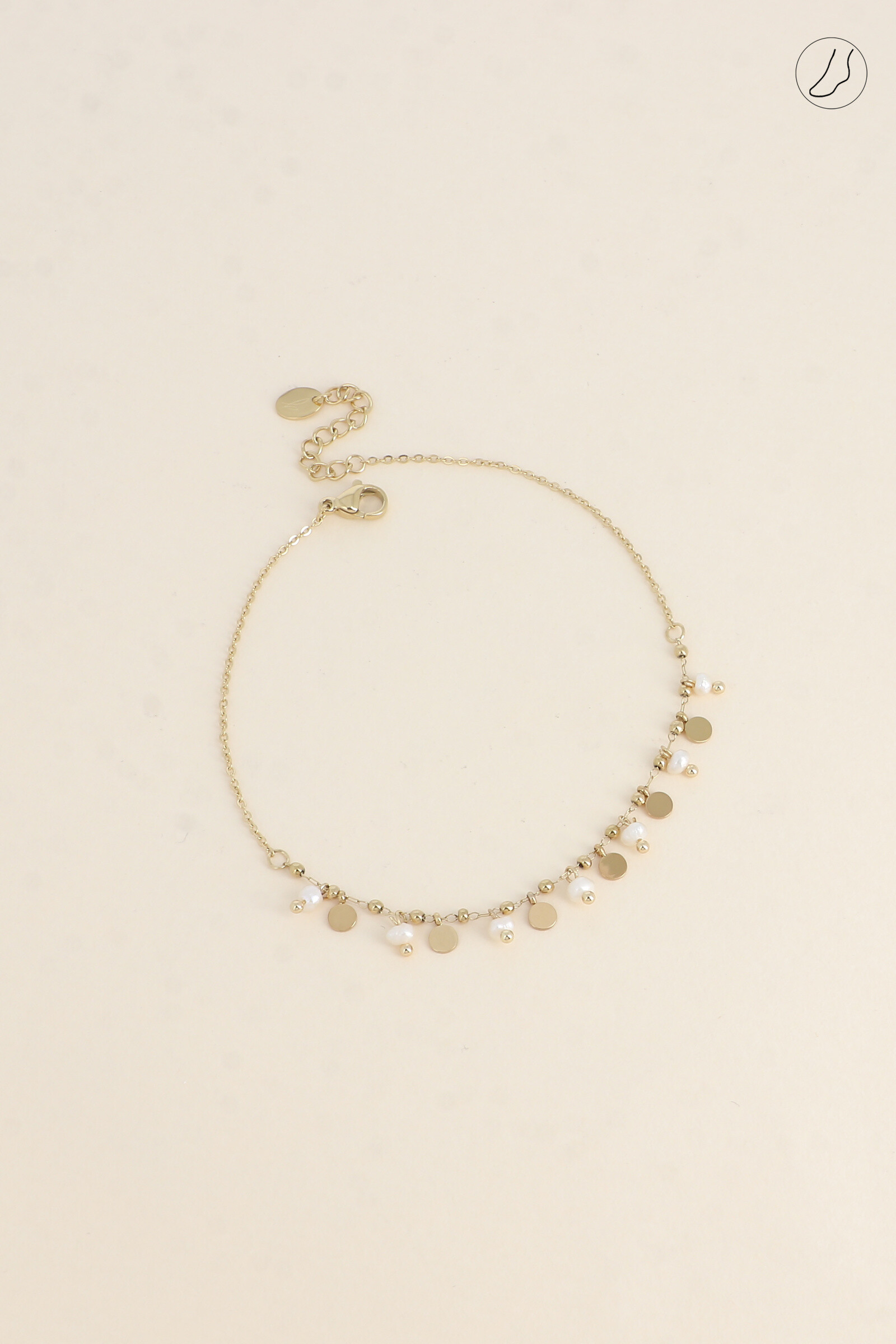 Grossista Bohm - Bracciale alla caviglia - Pampille rotonde e perle d'acqua dolce