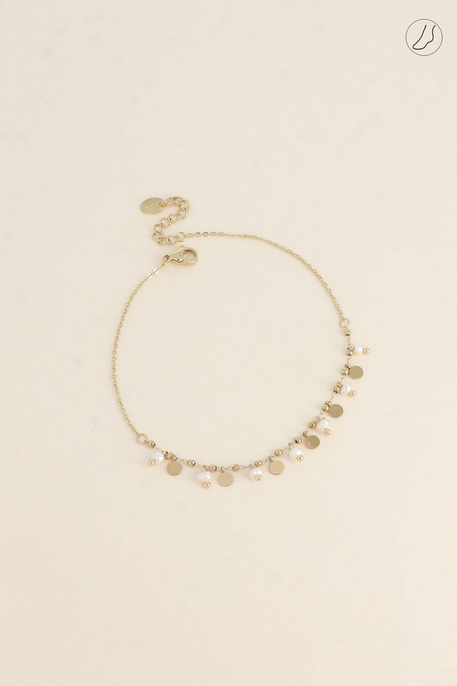 Grossiste Bohm - Bracelet de cheville - pampilles rondes et perles d'eau douce