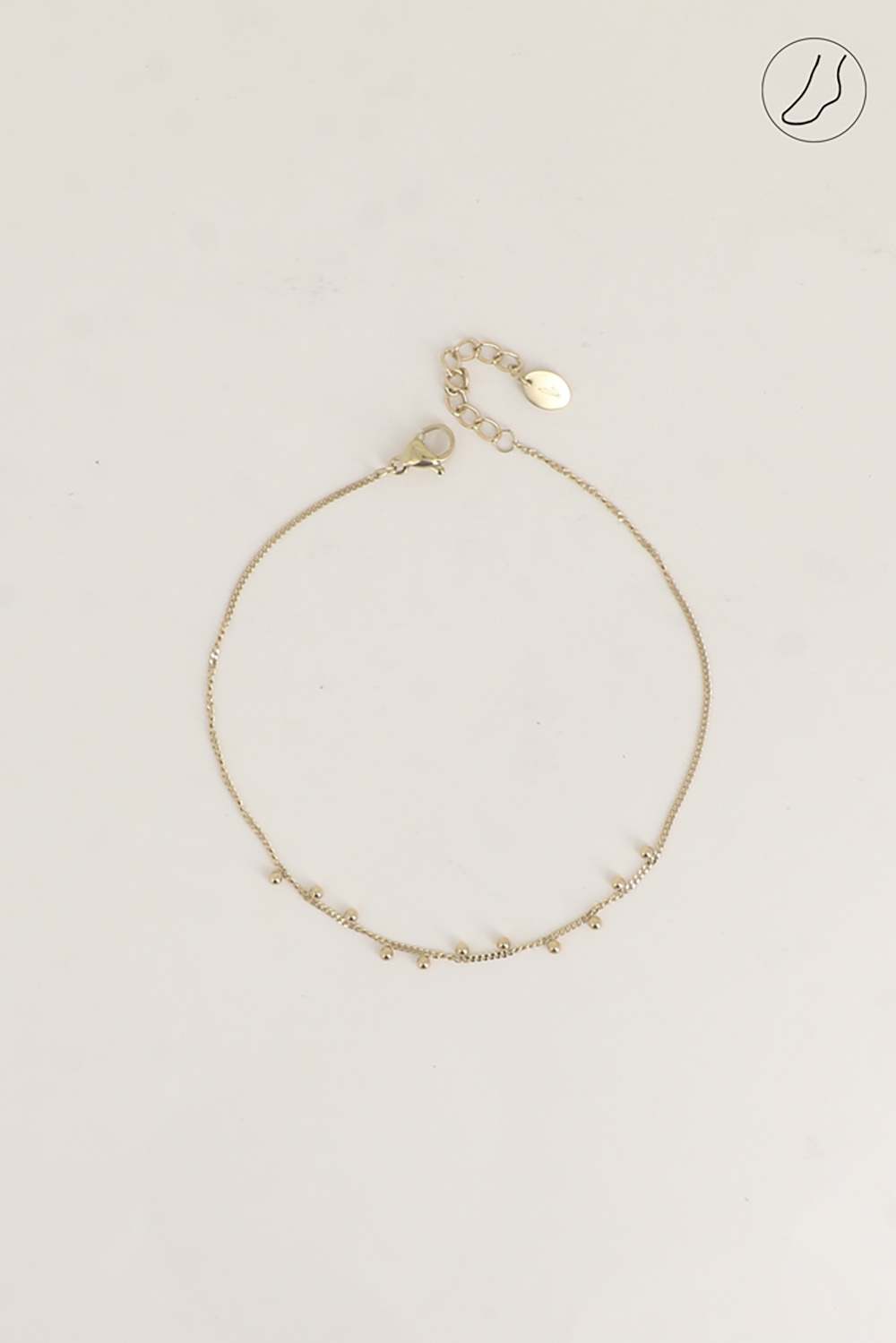 Wholesaler Bohm - Anklet - curb chain with small beads