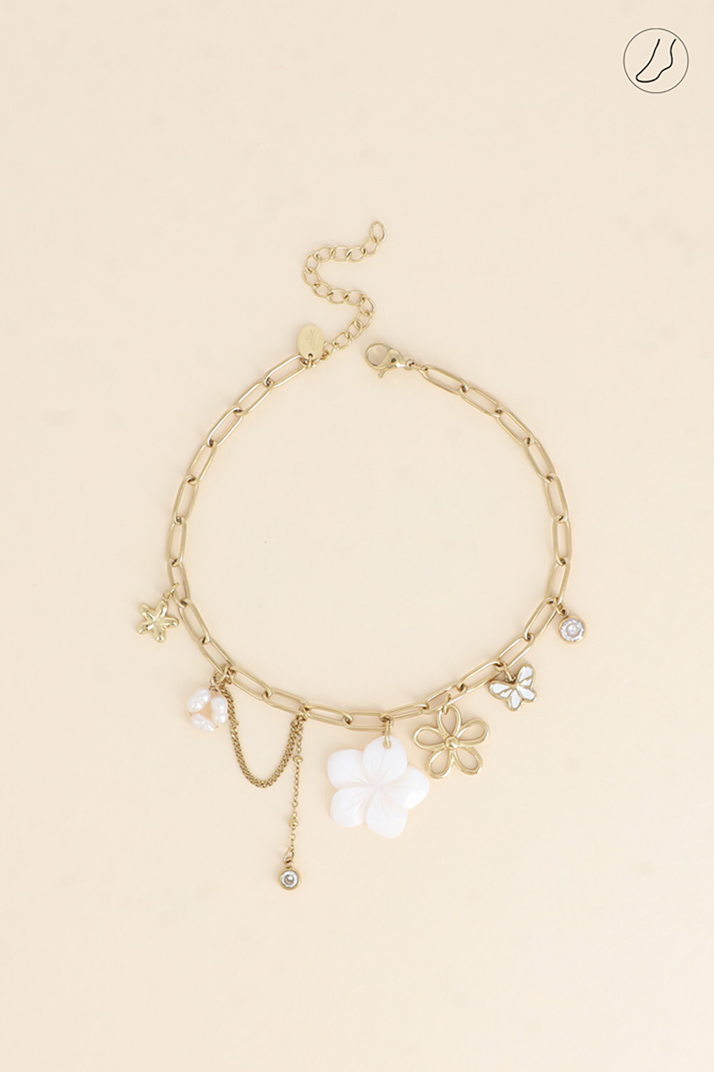 Grossista Bohm - Mela - fiore perlacea, fiori, farfalla, cristallo e perle d'acqua dolce