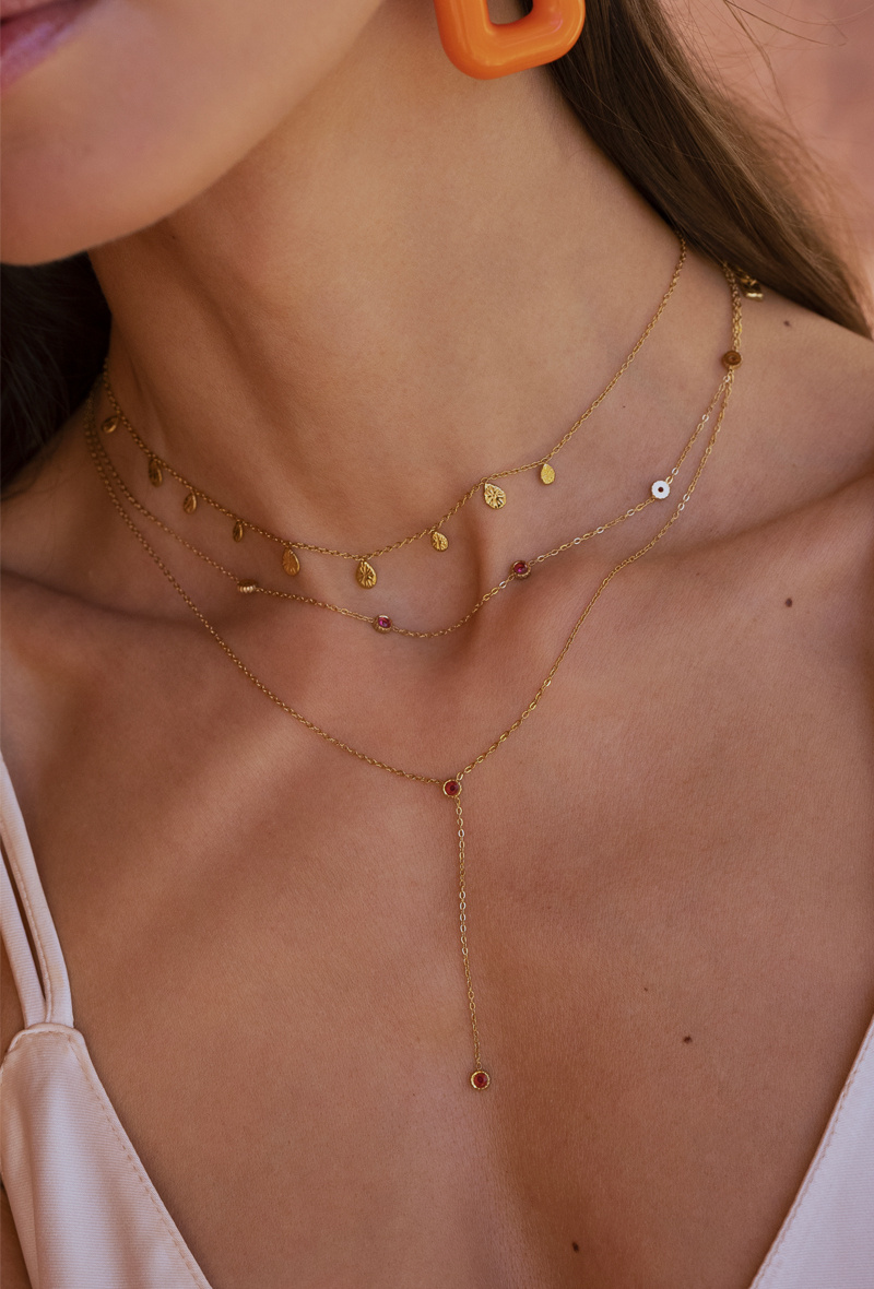 Mayorista Bohm - Collar Yara Y - 3 cristales redondos