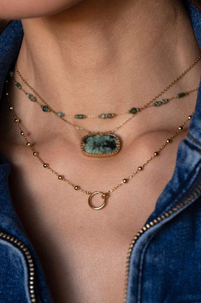 Grossista Bohm - Collana Mara - catena con palline, anello ideale per i charms
