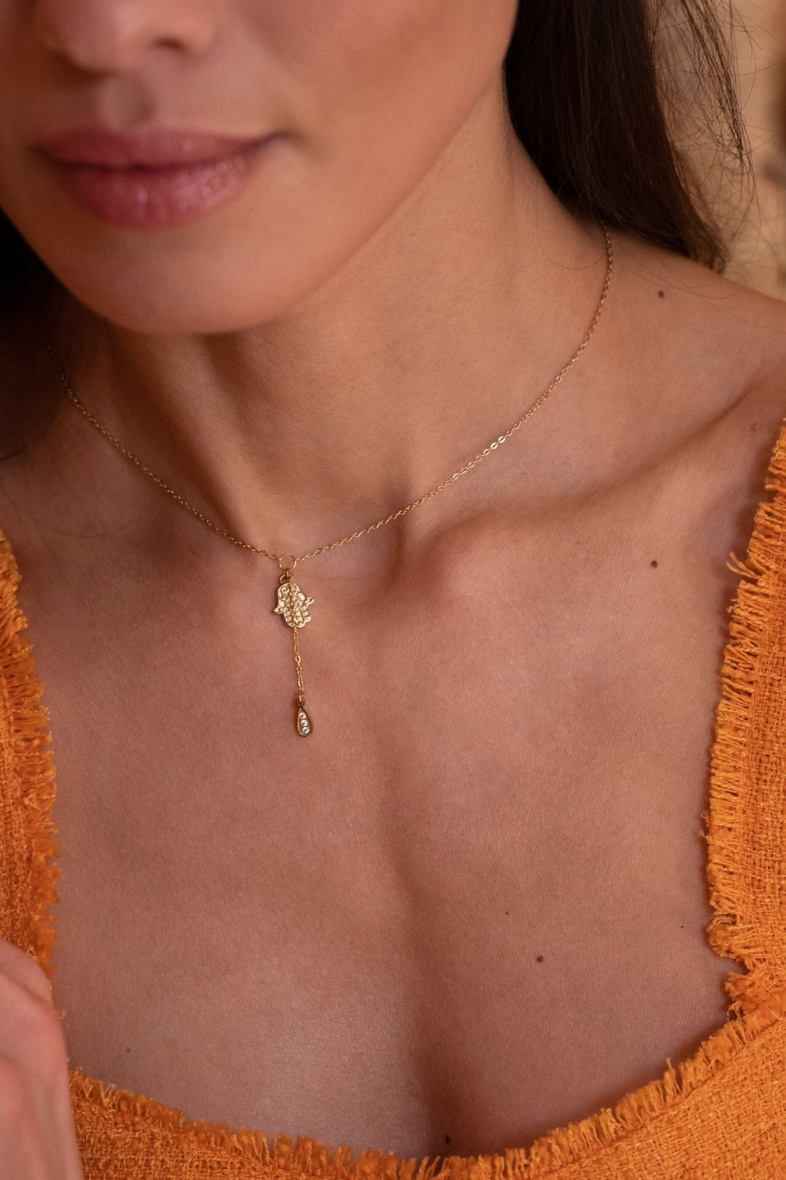 Grossista Bohm - Collana Louiza - Y con mano e goccia