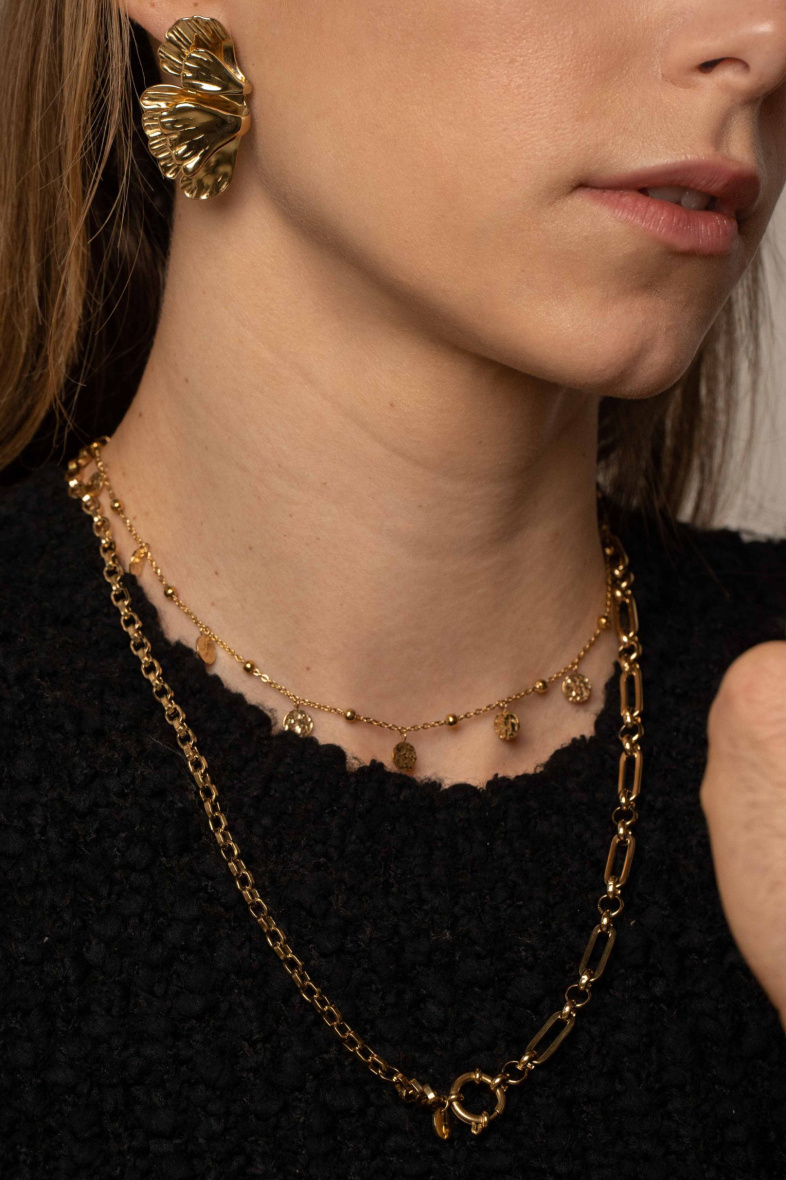 Großhändler Bohm - Celestina-Armband – Ketten mit Kugeln und runden gehämmerten Quasten