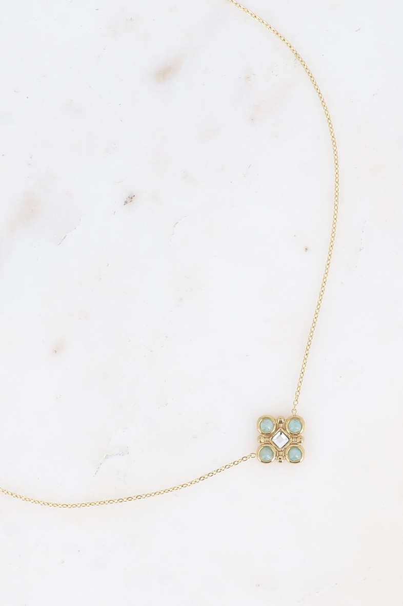 Mayorista Bohm - Collar - piedras naturales y cristal talla cuadrada
