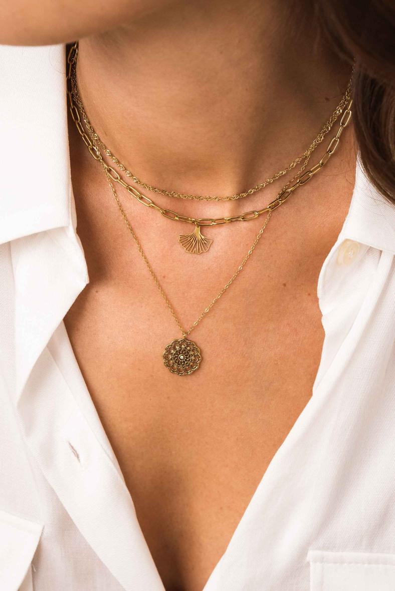 Grossiste Bohm - Collier Timothée - pendentif rosace ajouré et oxyde de zirconium