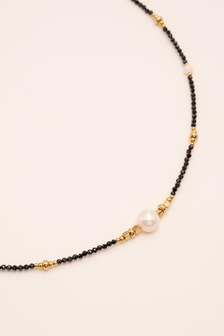 Großhändler Bohm - Lionel-Armband – elastisch, Süßwasserperle und Natursteine