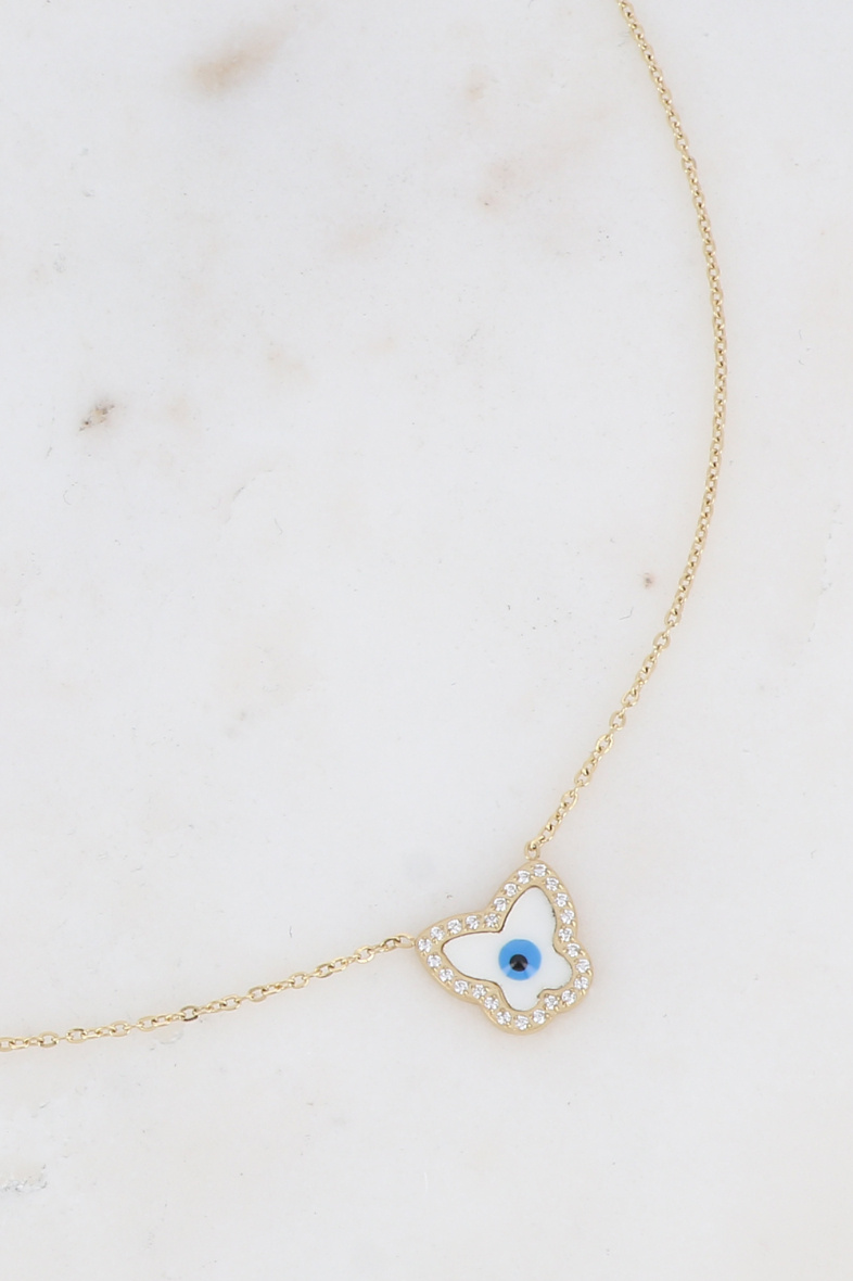 Mayorista Bohm - Collar - pequeña mariposa engastada con óxidos de circonio y ojo esmaltado