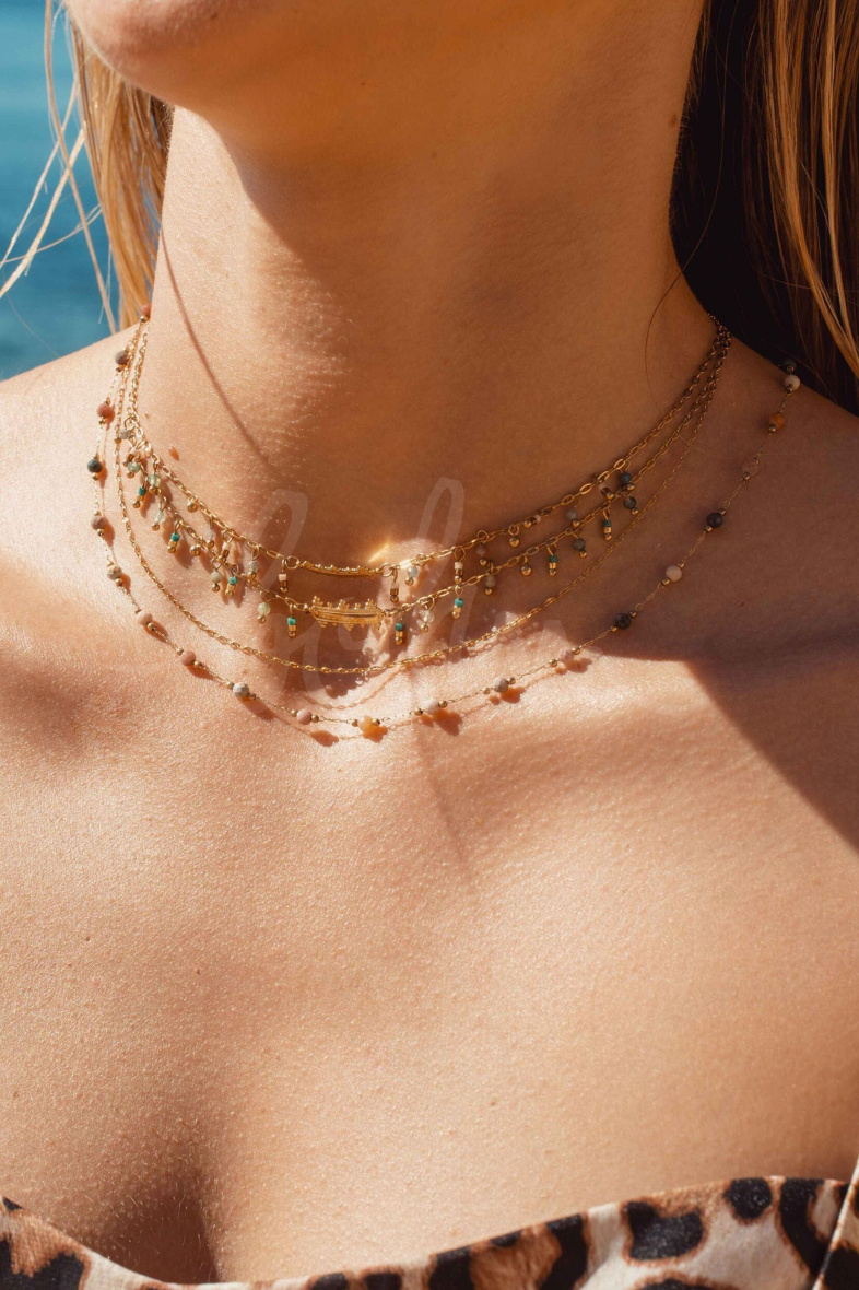 Grossiste Bohm - Collier - pierres naturelles pendantes et barre