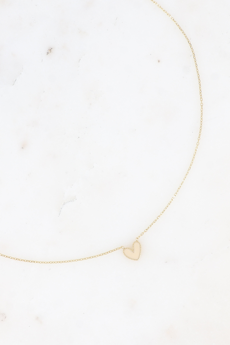 Grossiste Bohm - Collier Yesenia - petit pendentif coeur en émail coloré