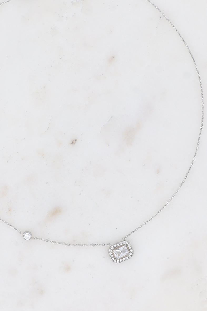 Grossiste Bohm - Collier - cristal rectangulaire et oxydes de zirconium