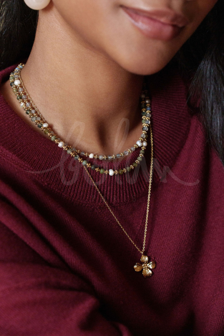 Grossista Bohm - Collana Suzie - perle in acciaio, perle d'acqua dolce e pietre naturali