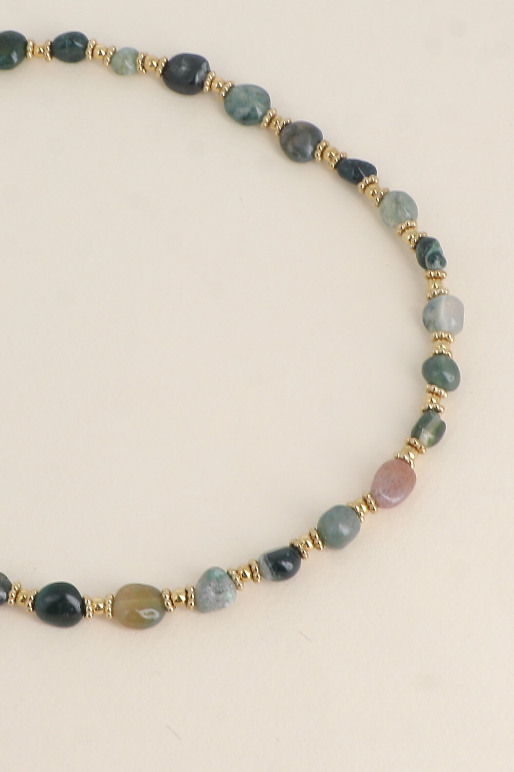Mayorista Bohm - Collar de cable - cuentas de acero y piedras naturales