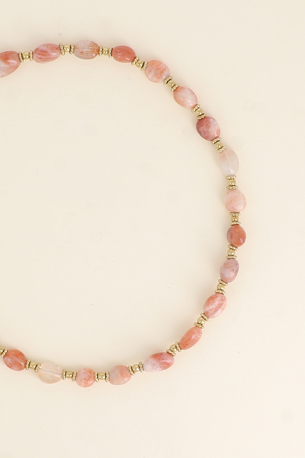 Grossiste Bohm - Collier sur câble - perles en acier et pierres naturelles