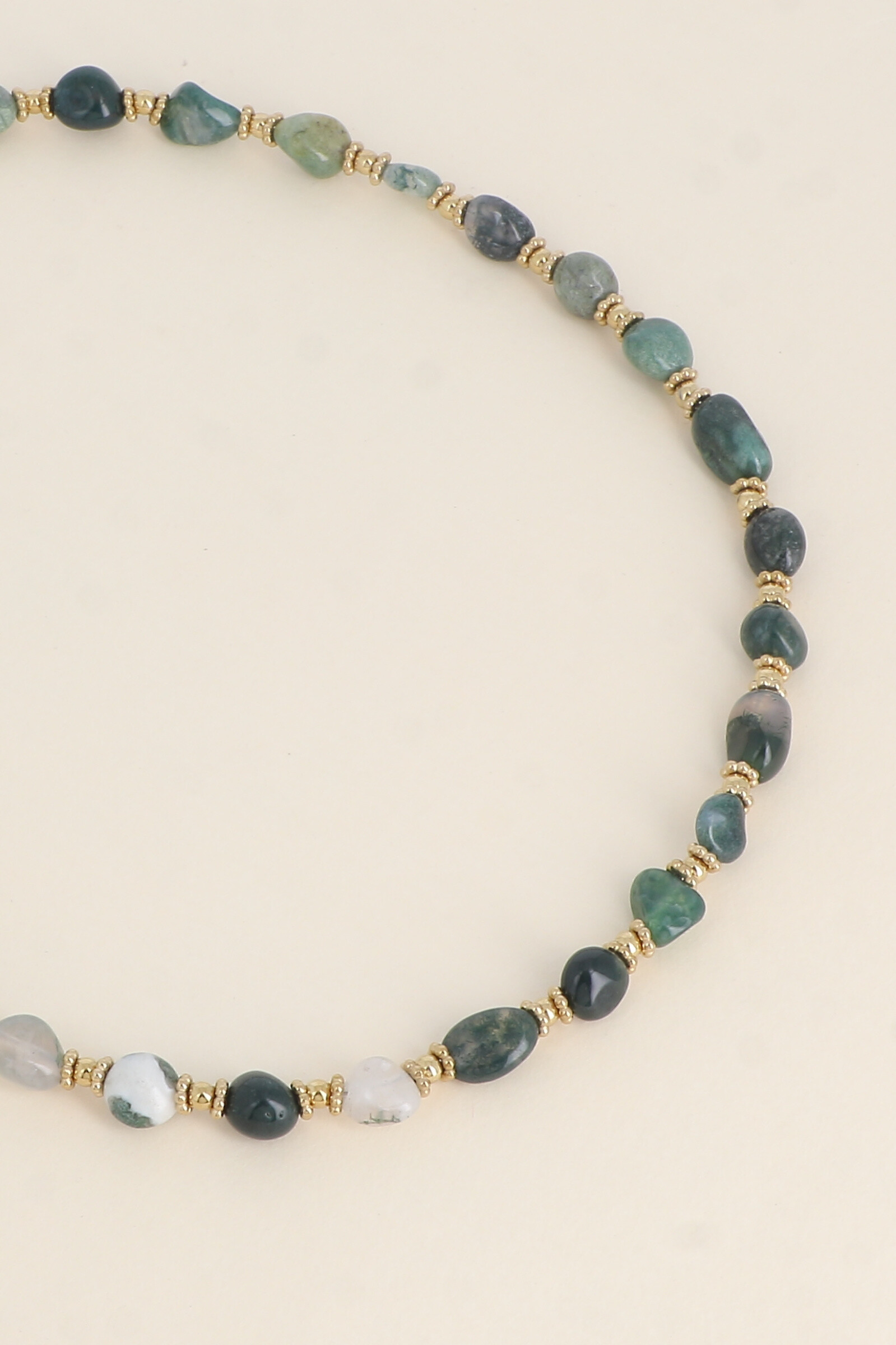 Wholesaler Bohm - Cable necklace - steel beads and semi precious stones