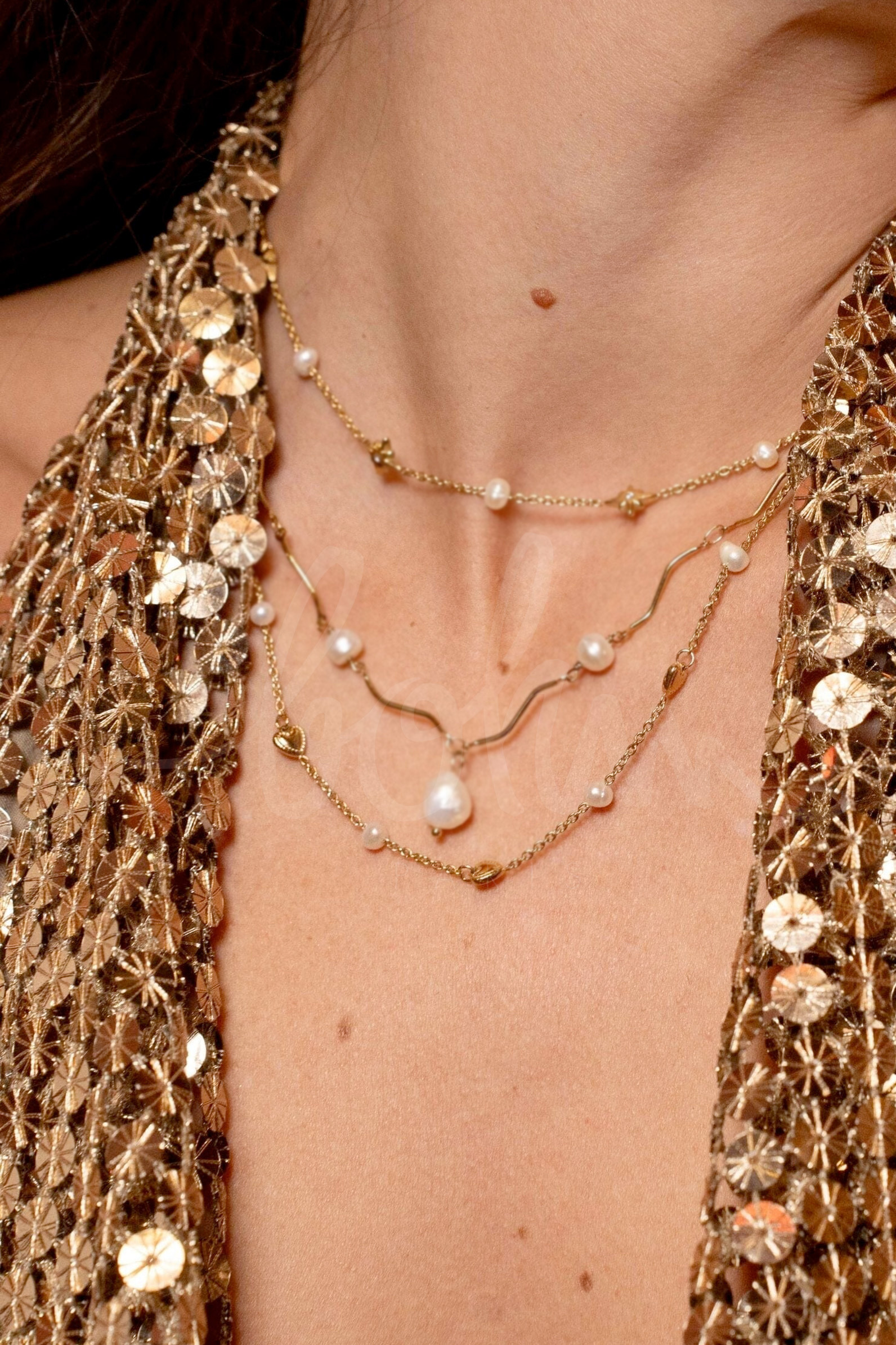 Wholesaler Bohm - Coeura necklace - hearts and freshwater pearls